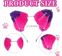 2 Bandes De Cheveux En Peluche Rose Violet, Bandes De Cheveux D'Oreille De Chat Mignon, Accessoires De Cheveux En Forme D'Animal, Adaptés Aux Fêtes De Mascarade, Accessoires De Jeu De Rôle.