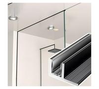 2 bandes de fixation pour verre type F/T Profilé en U profond en aluminium pour fixation murale, au sol ou au plafond Pour porte de douche sans cadre de 8-12mm(F-Type Black,10mm(3/8"))