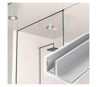 2 bandes de fixation pour verre type F/T Profilé en U profond en aluminium pour fixation murale, au sol ou au plafond Pour porte de douche sans cadre de 8-12mm(F-Type Silver,10mm(3/8"))