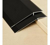 2 bandes de transition en aluminium for sol, réducteur de seuil de 7,5/10 cm de large, cache-joint for portes de cuisine, chambre et salle de bain, passages de porte(Black,10cm/3.93in)
