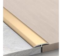 2× Bandes de transition en aluminium métallique for bois et carrelage, moulures décoratives for joints muraux, bandes de sol for portes, for protéger le carrelage(Gold,160cm/62.99in)