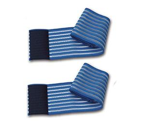 2 bandes élastiques bleues universelles réglage à scratch longueur 80 cm pour électrodes électrostimulation ionophorèse