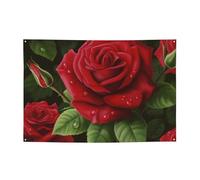 2 bannières imprimées roses rouges à suspendre pour Halloween, Noël, 120 x 180 cm, guirlande de fond pour photographie, tapisserie murale pour toile de fond d'anniversaire, décoration d'événement en