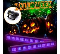 2 barres à led uv spécial halloween se reflète sur tissus blanc + laser Blanc