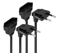 2 Barres Rallonge Electrique Plate,0,3 M Petite Rallonge Electrique,Peu Encombrant Prise Coudée,Convient pour Les Appareils Électroménagers,Téléviseurs,Projecteurs,Ordinateurs,Écrans,Etc.,Noir