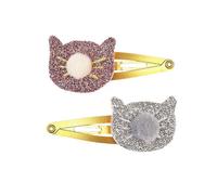 2 barrettes airlie chats pompons