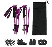 2 Bâtons de Ski de Randonnée à Pliage Rapide, Bâtons Pliables en Aluminium Robuste Adaptés Aux Randonneurs, d'hiver pour la Glace(Purple)