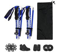 2 Bâtons de Ski de Randonnée à Pliage Rapide, Bâtons Pliables en Aluminium Robuste Adaptés Aux Randonneurs, d'hiver pour la Glace(Dark Blue)