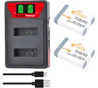 2 Batterie NB-13L et Double Chargeur USB pour Appareil Photo Canon PowerShot G1 X Mark III, SX620 HS, SX720 HS, SX730 HS, SX740 HS, G7 X, G7 X Mark II, G5 X, G5 X Mark II, G9 X