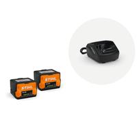 Kit de démarrage de batterie Stihl avec 2 batteries AK 20 et chargeur AL 101