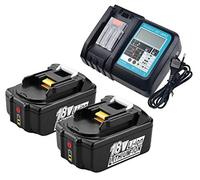 2 batteries BL1850B 18 V 5 Ah avec chargeur DC18RC LED 14,4 V-18 V Batterie de rechange pour Makita LXT Batterie BL1830 BL1840 BL1840BBL1850 BL1850B 194204-5 196672-8