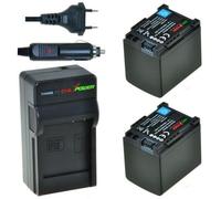 2 batteries BP-819 pour Canon avec chargeur et chargeur voiture - ChiliPower original
