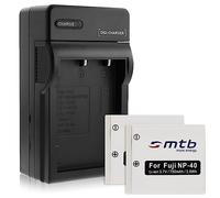 2 Batteries + Chargeur (Auto/Secteur) pour Pentax D-Li8 D-Li85, Optio A10 A20 A40 E65 L20 S S4...Voir liste