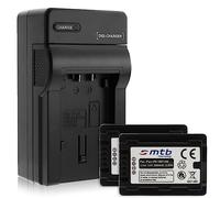 2 Batteries + Chargeur (Auto/Secteur) pour VW-VBT380 / Panasonic HC-V130, V160, 270, 380, V727... v. liste! Infochip: avec Affichage du Niveau de Batterie restant!