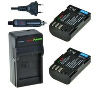 2 batteries D-Li90 pour Pentax avec chargeur et chargeur auto - ChiliPower original