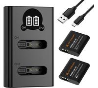 2 Batteries DB-110 + Chargeur LCD à Double Fente Compatible avec Utilisant des Batteries Li-90B/Li-92B Olympus TG7/6/5/4,Ricoh GR III,GR IIIx,Theta X,WG-6,G900,G900 II,G900SE II.