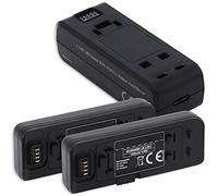 2 batteries de base + double chargeur (USB) compatibles avec Insta 360 One R, One RS Action Cam [1200 mAh - 3,85 V - Li-ion - 100 % compatible]