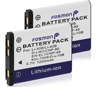 2 Batteries de Rechange Li-40B/Li-42B ¿ Batterie Rechargeable 1200mAh Compatible avec Appareils Photo Olympus,Nikon EN-EL10,Casio NP-80,Fujifilm NP-45,Kodak KLIC-7006,Pentax D-LI63