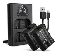 2 Batteries de remplacement + double chargeur USB pour Nikon EN-EL15b, Câble