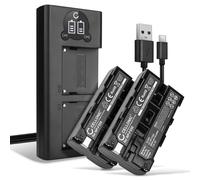 Cellonic Batteries de remplacement pour Sony HDR-FX1 – Set de 2 + double chargeur USB