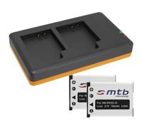 2 Batteries + Double Chargeur (USB) Compatible avec Fujifilm NP-45 / Finepix J.. / JV.. / JX600 ../ JZ500.. / XP80 XP90.. - .v. liste