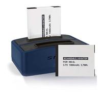 2 Batteries + Double Chargeur (USB NB-6L NB-6LH pour Canon Powershot S120, S200 (2014), SX610, SX710 HS ... / IXUS 300 HS, 310 HS ... - v. liste