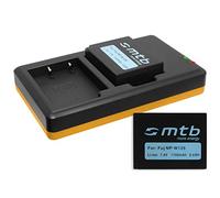 2 Batteries + Double Chargeur (USB) pour NP-W126(S) / Fujifilm X-A1, A2, A3, A10 / X-E1, E2(S), M1, Pro1, Pro2, T2, T10, T20 ... / HS30EXR … - v. liste! (Cable Micro-USB Inclus)