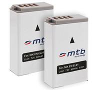 2 Batteries EN-EL24 Compatible avec Nikon 1 J5, Nikon 1J5 / DL18-50, DL24-85 [Li-ION - 7.2V - 800 mAh - aktueller Infochip]