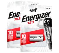 2 batteries Energizer 123 Lithium 3V Piles CR123 pour Caméras Caméras Caméras Numériques Domotique et Détecteurs de Fumée Longue Durée De Vie Maintenir la Charge 10 Ans