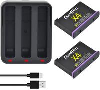 2 Batteries + hub de Charge Rapide pour Appareil Photo insta360 X4