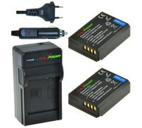 2 batteries LP-E10 pour Canon avec chargeur et chargeur voiture - ChiliPower original