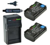 2 batteries LP-E6 pour Canon avec chargeur et chargeur auto - Originales ChiliPower
