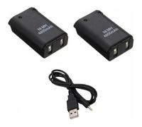 2 Batteries manette Xbox 4800 mah + Câble chargeur Batterie Xbox 360 Noir HobbyTech