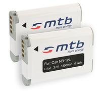 2 Batteries NB-12L pour Canon PowerShot G1 X Mark II / N100 / LEGRIA VIXIA Mini X (3.6V - 1800mAh - avec INFOCHIP)