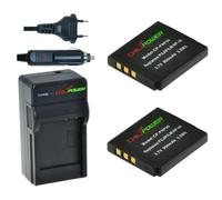 2 batteries NP-50 pour Fujifilm avec chargeur et chargeur voiture - ChiliPower original
