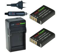 2 batteries NP-95 pour Fujifilm avec chargeur et chargeur voiture - ChiliPower original