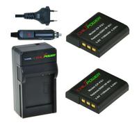 2 batteries NP-FG1 / NP-BG1 pour Sony avec chargeur et chargeur voiture - ChiliPower original
