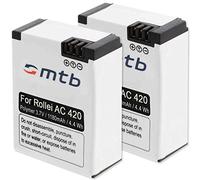 2 Batteries pour Rollei Actioncam 420, AC420 // Action Cam - Caméscope Action - Caméra Sport