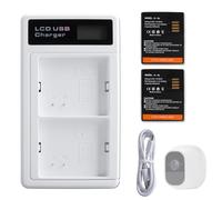 2 Batteries Rechargeables de 4800 mAh avec Chargeur Compatibles avec Les Modèles de Caméras Arlo Pro 3, Arlo Pro 4 Ultra, Ultra 2, VMA5400, VMC5040, VMS5240, VMC4040P et VMC4041P