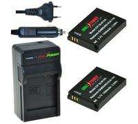 2 batteries SLB-10A pour Samsung avec chargeur et chargeur voiture - ChiliPower original