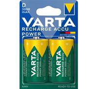 2 batteries Varta NiMH 1,2 V de type D R20 3000 mAh