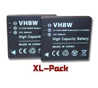 2 batteries vhbw 600mAh pour appareil photo Panasonic DMC-FX500, DMC-FX55, DMC-FS3 remplace VW-VBJ10 / VW-VBJ10E, DMW-BCE10 / DMW-BCE10E / CGA-S008