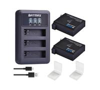 (2 Battery 1 Charger)Batmax 1680mAh Gopro Hero 4 Battery Replacement + LED 3-Slot USB Charger for GoPro HERO4 GoPro AHDBT-401 Ac