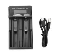 2 Bay Smart Battery Charger LCD Affichage USB Type C Station de Charge de Garde Multiple pour Batterie de 3,7 V Batterie au Lithium 1.2 V MH NI CD Batterie compacte Portable pour