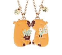2 BFF Collier d'Amitié Capybara Pendentif, Mignons Animal Meilleurs Amis Colliers pour 2, Best Friends Forever Dorée Colliers Magnétiques, Valentin Amitié Bijoux Cadeaux pour Filles Amis Sœurs Mère