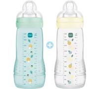 2 biberons Easy Active +6 mois - 330 ml - Tétine débit X - Ice + Pearl Transparent G