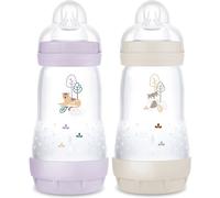 MAM Biberon Easy Start/Anti-Colique - 260ml - Lilas + Sable - Tétine Débit 2 - X2