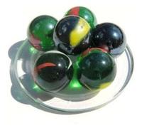 2 Billes Boulard PIC VERT - Billes en verre de 35 mm G