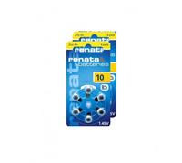 2 blister de 6 piles auditives RENATA ZA10 ZINC AIR JAUNE -