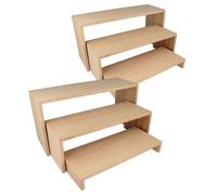 2 blocs de 3 étagères escalier en bois 18 x 35 cm
